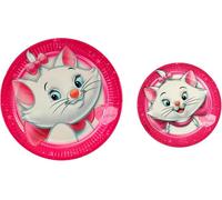 Disney Marie Aristogatti 8 Piatti di Carta 20 cm + 8 Piatti da 16 cm per Festa Compleanno Party