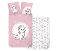 Disney Marie Aristogatti - Set di biancheria da letto, 100% cotone, copripiumino 100 x 135 cm e federa 40 x 60 cm, colore: rosa
