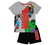 Disney Marvel Nero Avengers Hulk, Captain America, Thor Pigiama a maniche corte