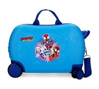 Disney Marvel Spidey Power of 3, valigia per bambini, valigia da cabina, in ABS, Pratico interno con due scomparti, Quattro doppie ruote girevoli multidirezionali, di Joumma Bags.