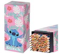 Disney Matite Colorate Bambini - Set di Pastelli Colorati Bambini per Disegnare e Colorare, Colori Assortiti, 72 Pezzi (Rosa Stitch)