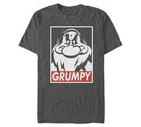 Disney Men's Snow White And Seven Dwarfs Grumpy Graphic T-Shirt, Charcoal Heather, XX-Large