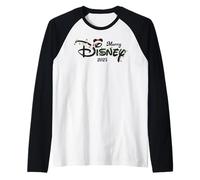 Disney Merry Christmas Lights Script Logo 2025 Holiday Trip Maglia con Maniche Raglan