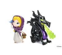 Disney Metalfigs Diecast - Confezione da 2 mini personaggi Malefica e radica rosa, 10 cm