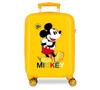 Disney Mickey All Smile Valise Cabine Multicolore 38x55x20 cm Rigide ABS Fermeture à Combinaison Latérale 35L 2 kg 4 Doubles Roues Bagage à Main, giallo, Taglia unica, Valigia cabina