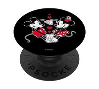 Disney Mickey and Minnie Love Gaze Hearts Black PopSockets PopGrip Adesivo