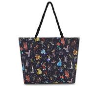 Disney Mickey and Stitch Tote bag - Ragazze, ragazzi, adolescenti, adulti - Mickey Minnie Mouse, Stitch, Classic Canvas Tote Travel Bag, nero, Taglia unica