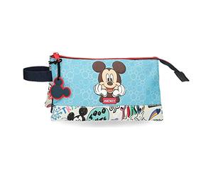 Disney Mickey Be Cool Astuccio tre scomparti Blu 22x12x5 cm Poliestere