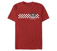 Disney Mickey Checkers Organic Short Sleeve T-Shirt, Red, M Unisex