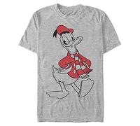 Disney Mickey Classic-Donald Holiday Fill Organic Short Sleeve T-Shirt, Melange Grey, L Unisex
