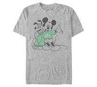 Disney Mickey Classic-Sweater Pals Organic Short Sleeve T-Shirt, Melange Grey, S Unisex