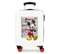 Disney Mickey Draw the line Trolley cabina Rosso 38x55x20 cms Rigida ABS Chiusura a combinazione numerica 34L 2,6Kgs 4 doppie ruote Bagaglio a mano
