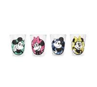 Disney Mickey E Minnie Mouse Colore Ritratti Mini Shot Occhiali Set Di 4