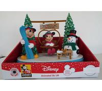 DISNEY Mickey E Minnie Ski Lift Luci Movimento Riproduce 4 Melodie Natalizie