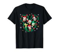 Disney Mickey & Friends Christmas Wreath Holiday Icon Maglietta