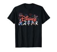 Disney Mickey & Friends Fireworks 4th of July Script Logo Maglietta