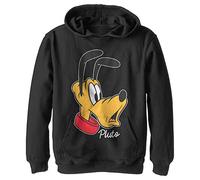 Disney Mickey & Friends-Pluto Big Face Hoodie Hooded Sweatshirt, Nero, 5/5 Bambini e Ragazzi