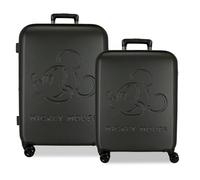Disney Mickey Good Trip - Set di valigie, 55/70 cm, rigido, 5,65 kg, chiusura TSA, ABS, 5,65 kg, 136,61 l, allungabile, bagaglio a mano, nero, Talla única, Nero, taglia unica, Set di valigie