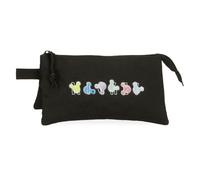 Disney Mickey Heads Astuccio Triplo Nero 22x12x5 cm Poliestere 1,32L, Nero, Taglia unica, Astuccio triplo