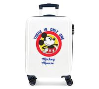 Disney Mickey Magic Trolley Cabina Bianco (Blanco) 37x55x20 cm, Rigida ABS Chiusura a Combinazione Numerica 33L 2,8Kgs 4 Doppie Ruote Bagaglio a Mano