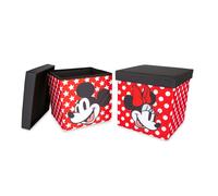 Disney Mickey & Minnie 15-Inch Conservazione Bin Cubo Contenitori Con D Set Di 2