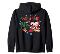 Disney Mickey & Minnie Christmas Santa Sent Me Holiday Felpa con Cappuccio