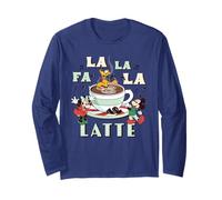 Disney Mickey & Minnie "Fa La La La Latte" Christmas Coffee Maglia a Manica
