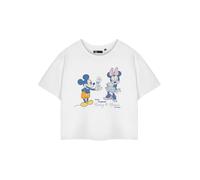 Disney Mickey & Minnie - Maglietta da donna bianca a maniche corte con personaggi e grafica a maniche corte | Abbigliamento alla moda retrò a maniche corte | Merchandise per lei, bianco, XL