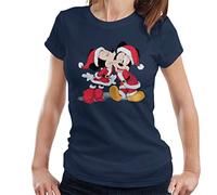 Disney Mickey & Minnie Mouse Christmas Santa Kiss Women's T-Shirt