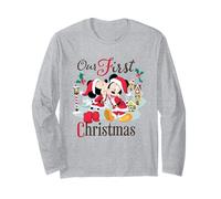 Disney Mickey & Minnie Our First Christmas Holiday Couples Maglia a Manica