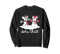 Disney Mickey & Minnie Snowmen "Let's Chill" Winter Holiday Felpa