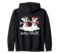 Disney Mickey & Minnie Snowmen "Let's Chill" Winter Holiday Felpa con Cappuccio