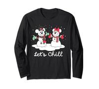 Disney Mickey & Minnie Snowmen "Let's Chill" Winter Holiday Maglia a Manica