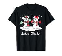 Disney Mickey & Minnie Snowmen "Let's Chill" Winter Holiday Maglietta