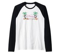 Disney Mickey & Minnie Tropical Island Vacation Script Logo Maglia con Maniche Raglan