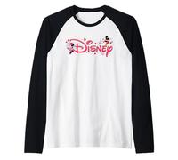 Disney Mickey & Minnie Valentine's Day Script Logo Trip Maglia con Maniche Raglan