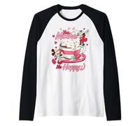Disney Mickey & Minnie Valentine's Day "You Mocha Me Happy" Maglia con Maniche Raglan