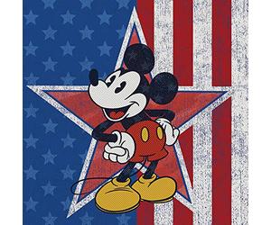 Disney Mickey Mouse American Star Canvas Wall Art, Multicolore, 40 x 40 x 3.2 cm