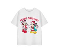 Disney Mickey Mouse Bianco Candy Cane Merry Christmas T-shirt a maniche corte Ra