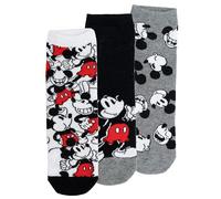Disney Mickey Mouse - Calzini da uomo - Sneaker da uomo, colore grigio/nero/bianco (confezione da 3)