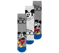 Disney Mickey Mouse - Calzini per bambini, calzini da ginnastica per bambini, calzini grigi (confezione da 3), grigio., 23-26