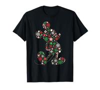 Disney Mickey Mouse Christmas Holiday Icon Filled Silhouette Maglietta