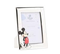 Disney - Mickey Mouse - Cornice portafoto a apertura singola placcata argento 10,2 x 15,2 cm - Made in Italy - Licenza ufficiale Disney - Retro in legno autoportante - primi anni, adulti, asilo nido,