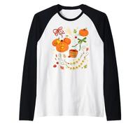 Disney Mickey Mouse Cozy Season Fall Pumpkin Coquette Maglia con Maniche Raglan