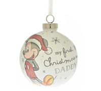 Disney Mickey Mouse Decorazione Natalizia Ceramica 80Mm 1° Natale Da Papà