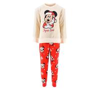 Disney Mickey Mouse e Minnie Mouse Pigiama Natalizio per Bambini, 2 Pezzi Maglietta e Pantaloni Lunghi Pigiama per Ragazzi e Ragazze, Taglie 3 a 8 Anni (IT, età, 8 Anni, Regular, Bianco)