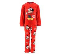 Disney Mickey Mouse e Minnie Mouse Pigiama Natalizio per Bambini, 2 Pezzi Maglietta e Pantaloni Lunghi Pigiama per Ragazzi e Ragazze, Taglie 3 a 8 Anni (IT, età, 4 Anni, Regular, Rosso)