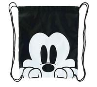 Disney Mickey Mouse Face Drawstring Tote Backpack, Black