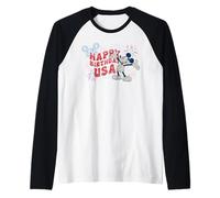 Disney Mickey Mouse Happy Birthday USA 4th of July 250th Maglia con Maniche Raglan