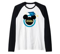 Disney Mickey Mouse Icon Blue Graduation Cap Class of 2026 Maglia con Maniche Raglan